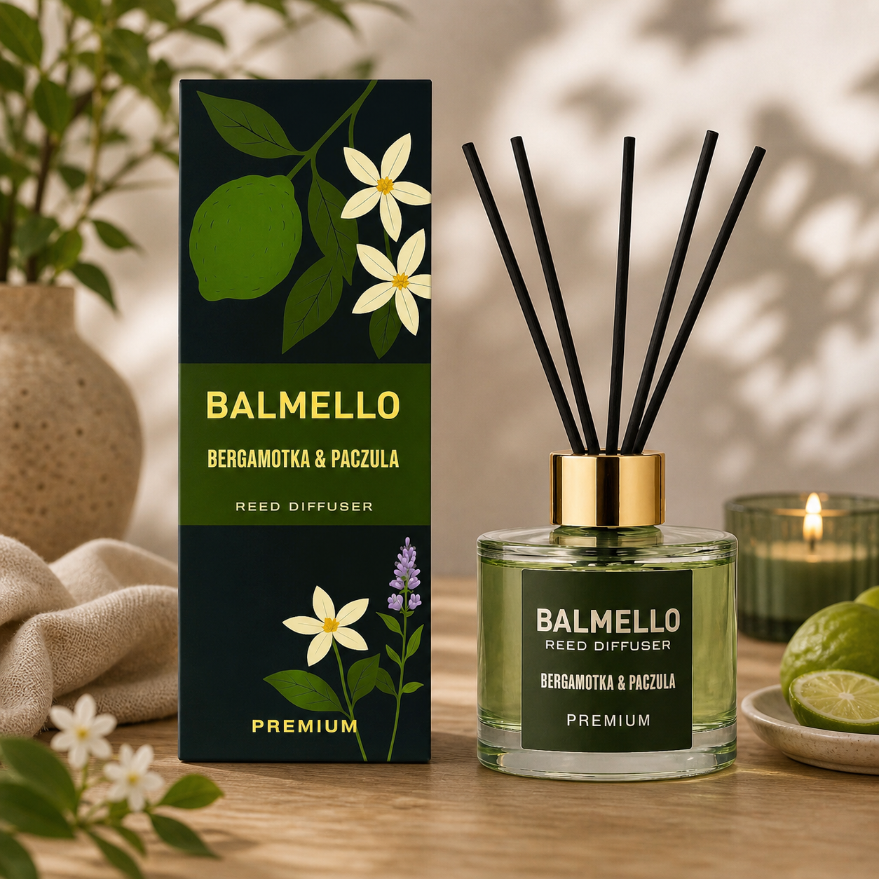 Bergamotka & Paczula Premium - Zapach do domu BALMELLO 120 ml - obrazek 3
