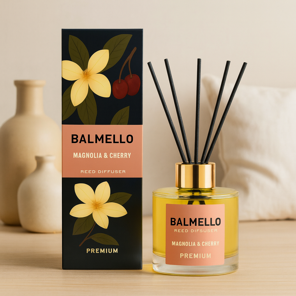 Magnolia & Cherry Premium – Zapach do domu BALMELLO 120 ml - obrazek 2